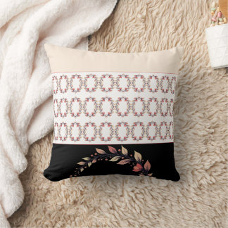 Elegant Black Cream And Clay Throw Pillow
