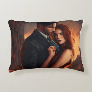 Elegant Black Crow Family Crest - Wings Spread" Accent Pillow