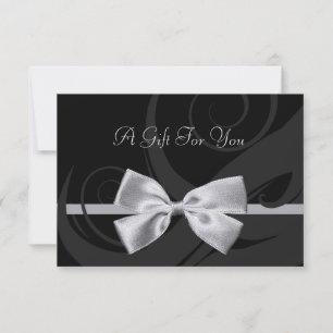 Elegant Black Curls Silver Bow Gift Certificate