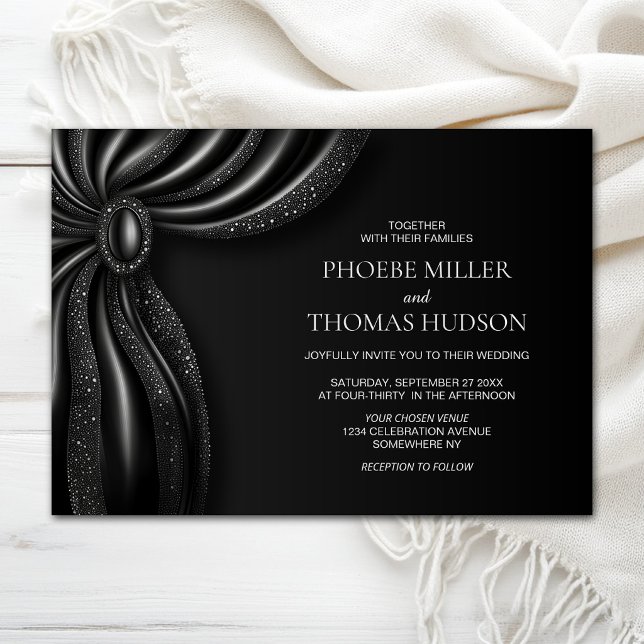Elegant Black Curtain Wedding  Invitation (Creator Uploaded)