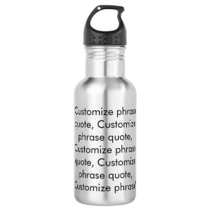 Elegant black custom text phrase quote monogram 532 ml water bottle