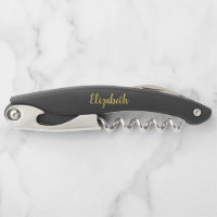 Elegant Black Custom Typography Gold Text Name