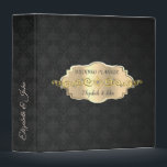 Elegant Black Damask,Chic ,Gold Frame Binder<br><div class="desc">Elegant sophisticated faux gold frame on black damask.</div>