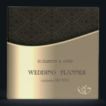 Elegant Black Damask Gold Binder<br><div class="desc">Elegant gold and black damask wedding planner.</div>
