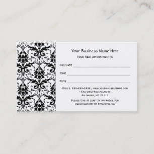 Elegant Black Damask Pattern Salon Appointment