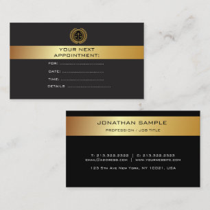 Elegant Black Design Trendy Appointment Reminder Card