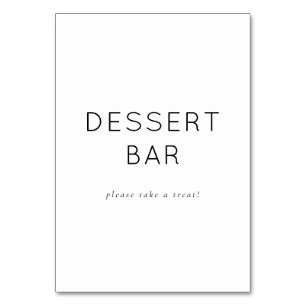 Elegant Black Dessert Bar Sign Table Number