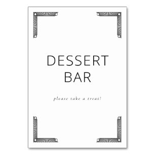 Elegant Black Dessert Bar Sign Table Number