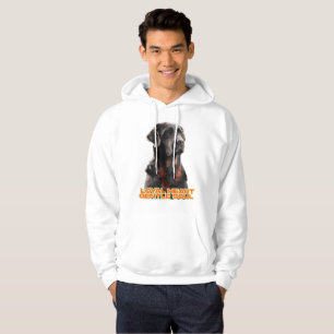 Elegant Black Dog Portrait-Realistic Pet Art Hoodie