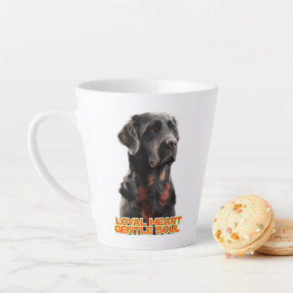 Elegant Black Dog Portrait-Realistic Pet Art Latte Mug