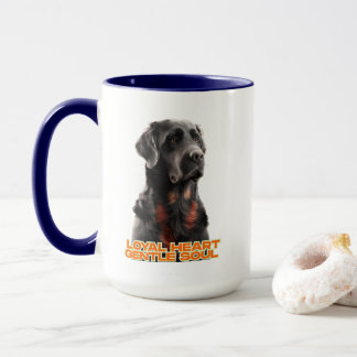 Elegant Black Dog Portrait-Realistic Pet Art Mug