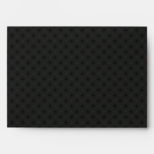 Elegant Black Envelope - A7 Greeting Card (Front)