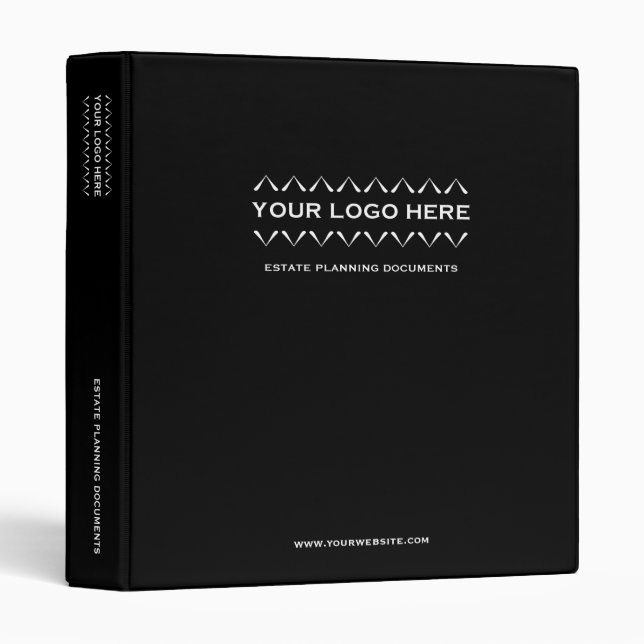 Elegant Black Estate Planning Binder (Front/Spine)