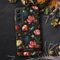 Elegant Black Fantasy Floral Personalized