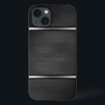 Elegant Black Faux Wood Stripes Silver Accent iPhone 13 Case<br><div class="desc">Elegant black faux wood stripes with silver accents.  If you need any help customizing any of my designs,  contact ArtOnWear designer. Free text formatting with live help available by request.</div>