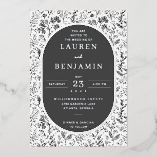 Elegant Black Floral Botanical