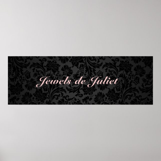 Elegant Black Floral Damasks 2 Poster (Front)
