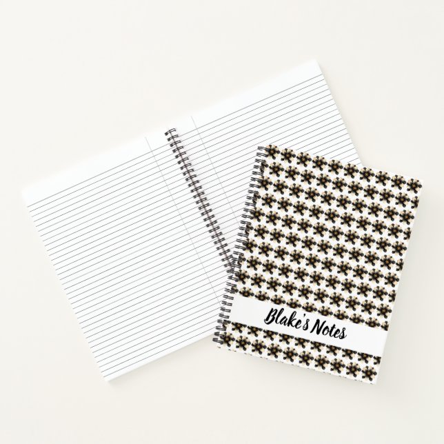 Elegant Black Floral Name Notebook (Inside)