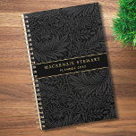 Elegant Black Floral Pattern 2026 Planner<br><div class="desc">Elegant vintage black floral botanical pattern planner with a custom name in gold classic serif typography and "PLANNER" and custom year in gold modern san serif typography.</div>