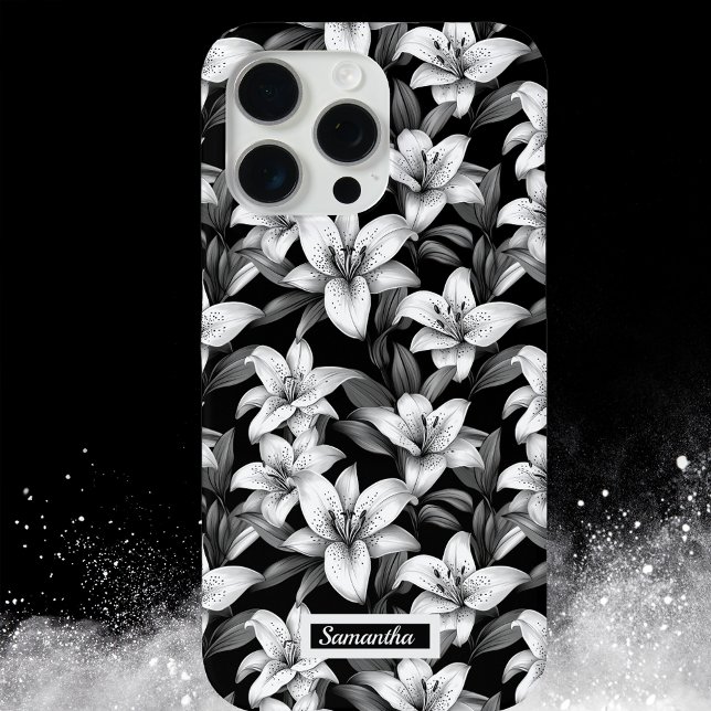 Elegant Black Floral Pattern Phone Case  (Creator Uploaded)