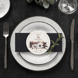 Elegant Black Floral Rust  Round Paper Coaster<br><div class="desc">These elegant wedding coasters feature a beautiful floral design in Black,  terra cotta,  rust and grey.</div>