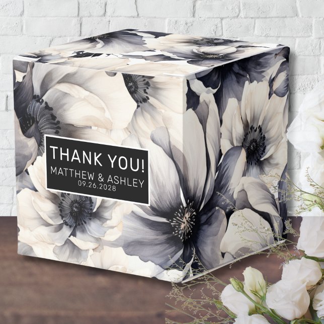 Elegant Black Floral Wedding Favor Box (Elegant Black Floral Wedding Favor Boxes)