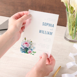 Elegant Black Floral Wedding Invitation