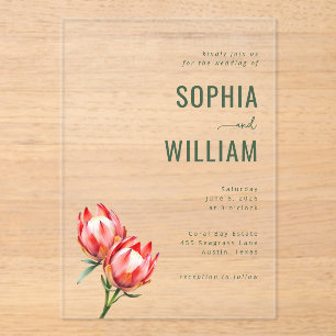 Elegant Black Floral Wedding Invitation