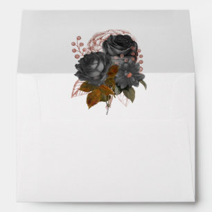 Elegant Black Flowers  Envelope