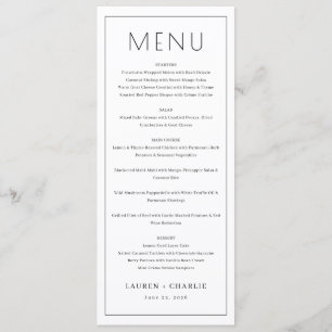 Elegant Black Formal Menu
