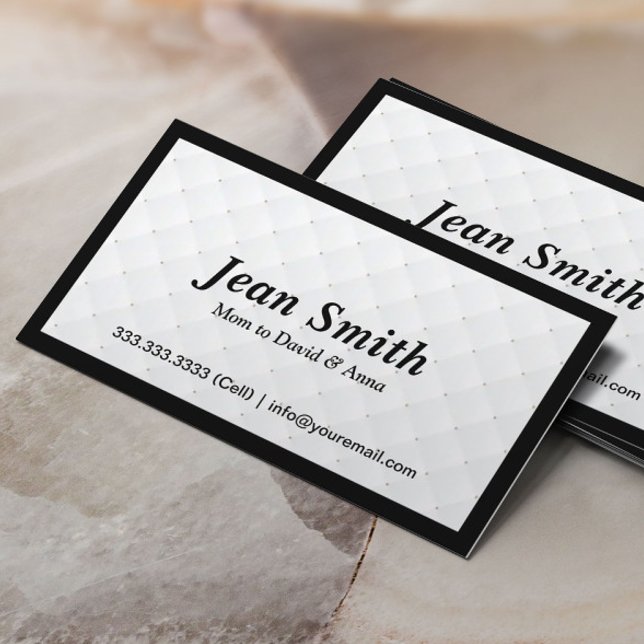 Elegant Black Frame Diamond Quilt Mommy Card (Creator Uploaded)