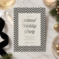 Elegant Black Geometric Corporate Holiday Party