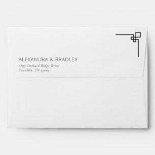 Elegant Black Geometric Lines Envelope