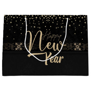 Elegant Black Gift Bag for New Year