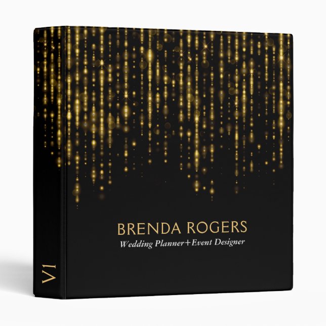 Elegant Black & Glam Gold Design Binder (Front/Spine)