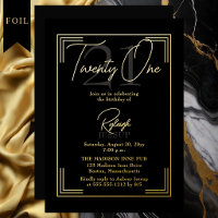 Elegant Black Gold 21st Birthday Art Deco Party