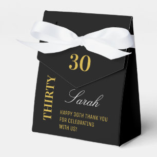 Elegant Black & Gold 30th Birthday Party  Favor Box