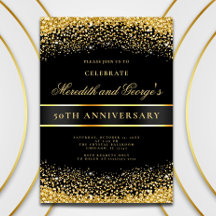 Elegant Black Gold 50th Golden Anniversary Party