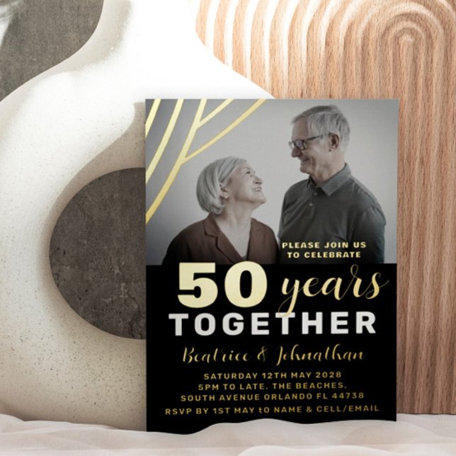 Elegant Black & Gold 50th Wedding Anniversary (Creator Uploaded)