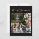 Elegant Black & Gold 7 Photo Collage Christmas Postcard<br><div class="desc">Create your own,  Merry Christmas Photo Collage,  with our easy-to-use design tool. Add your favorite photos of friends,  family,  vacations,  hobbies and pets and you'll have a stunning,  one-of-a-kind photo collage. Our custom photo collage is perfect for home decoration,  gift giving or even business promotional purposes.</div>