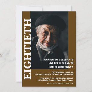 Elegant Black Gold 80th Birthday Card - Any Age