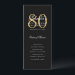 Elegant Black Gold 80th Birthday Program w/ Menu<br><div class="desc">Elegant "Birthday Party Program" design with a sophisticated script typography w/ custom text.</div>