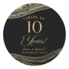 Elegant Black Gold Agate 10th Anniversary Party