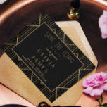 Elegant Black & Gold Art Deco Great Gatsby Wedding Save The Date<br><div class="desc">A very elegant and chic black and gold vintage art deco Wedding save the date. Which features a  golden retro art deco pattern. With black golden frame with vintage great Gatsby twenties 20s typography script.</div>