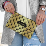 Elegant Black Gold Art Deco Pattern Personalized Accessory Pouch<br><div class="desc">Elegant Black Gold Art Deco Vintage Fan Pattern Personalized Name Duffle Bag features an elegant art deco pattern in black and gold. Add your custom monogram,  name or text for a fabulous gift for family and friends. Created by Evco Studio www.zazzle.com/store/evcostudio</div>