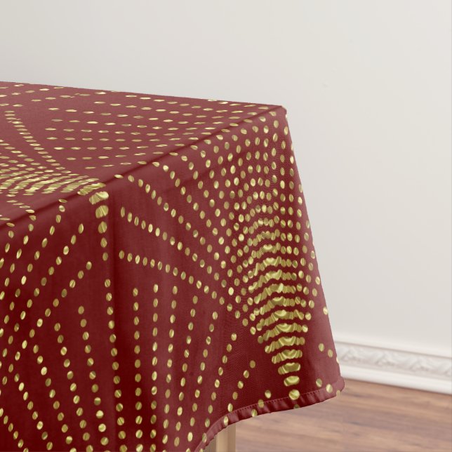 Elegant Black & Gold Art-Deco Pattern Tablecloth (In Situ)