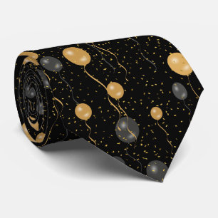Elegant Black & Gold Balloons  Tie