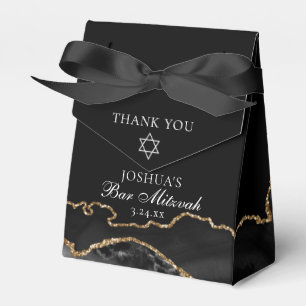 Elegant Black Gold Bar Mitzvah Party Favor Box