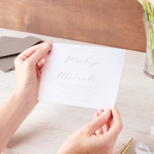 Elegant Black Gold Calligraphy Vellum Invitations