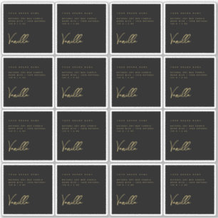 Elegant black gold candle product label